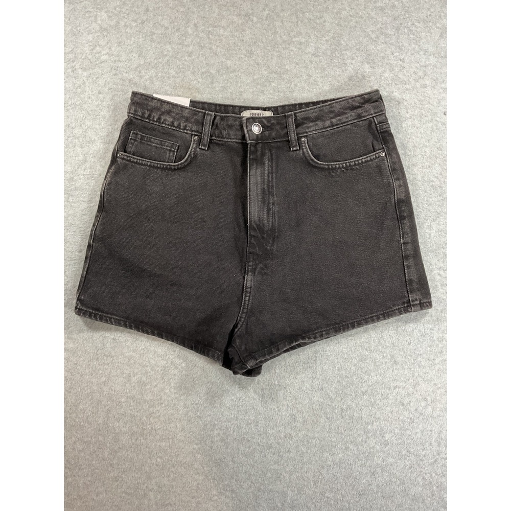 Forever 21 Ultra Vintage Shorts Black Denim High Rise Size 29 NWT 2411